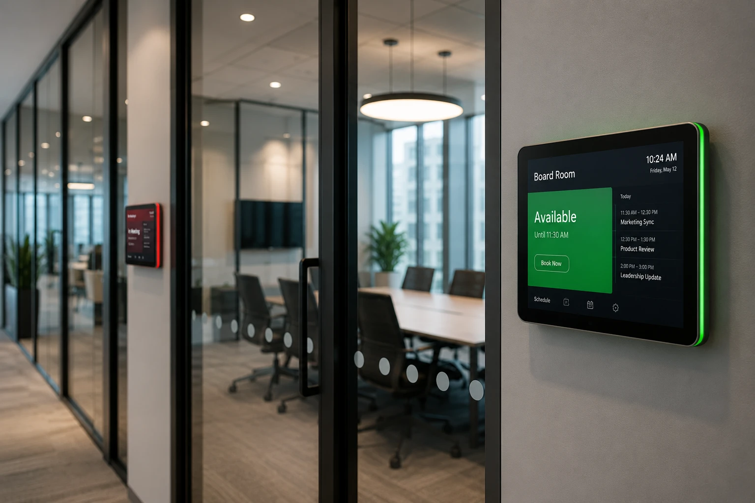 Meeting Room Scheduling Panels outside Conference Rooms